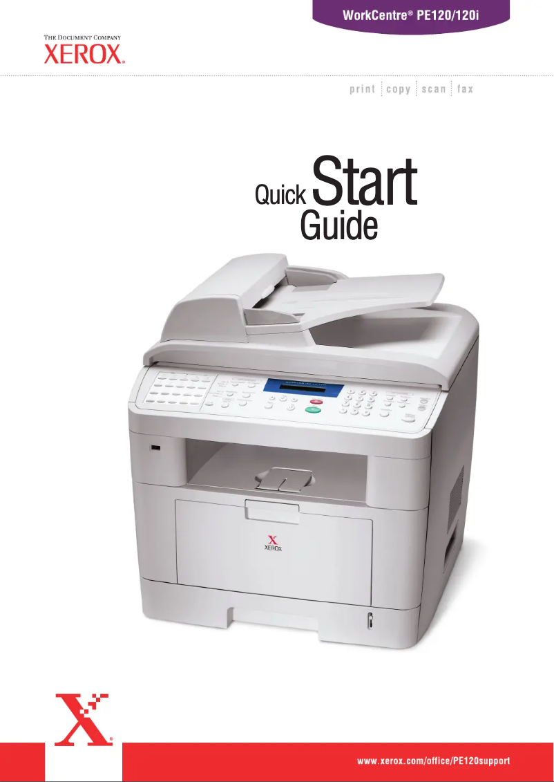 Page n°1 - Guide de démarrage rapide Xerox WorkCentre PE120