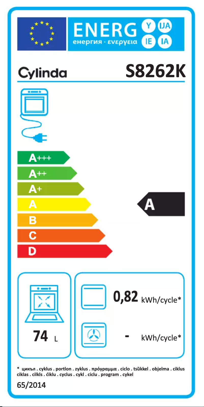 Page 1 de la notice Manuel utilisateur Cylinda S 8262 K
