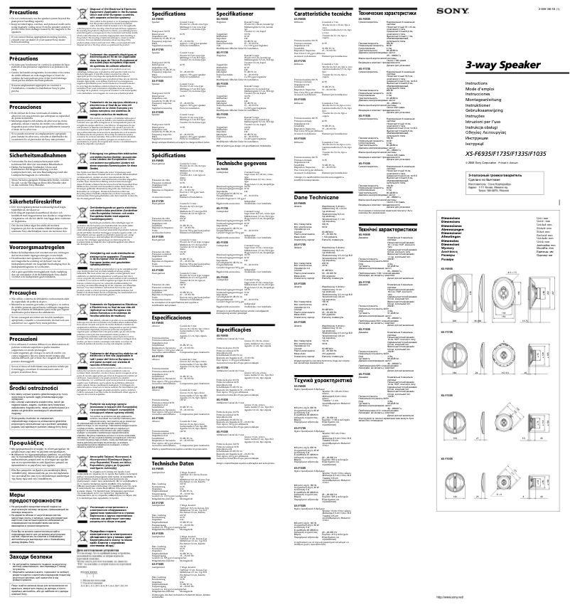 Page n°1 - Manuel utilisateur Sony XS-F1335