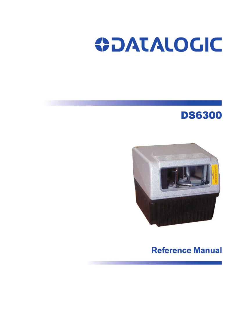 Page n°1 - Manuel utilisateur Datalogic DS6300-105-011