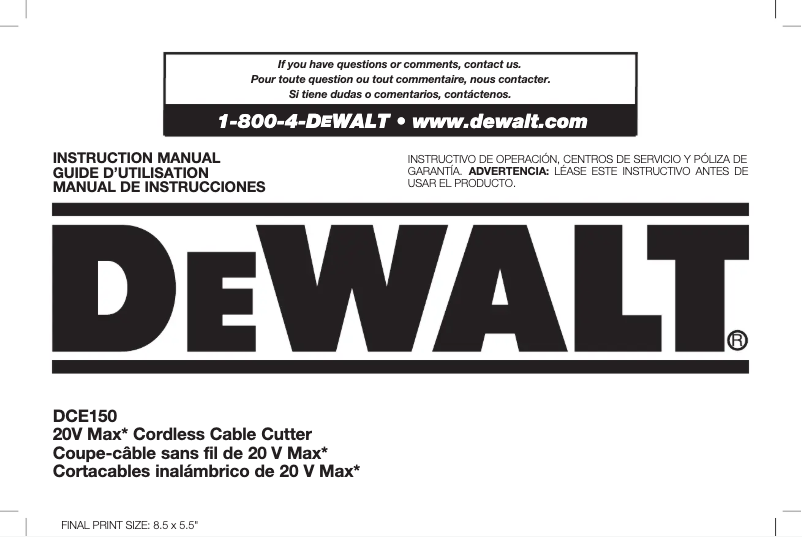 Image de la première page du manuel de l'appareil DCE150