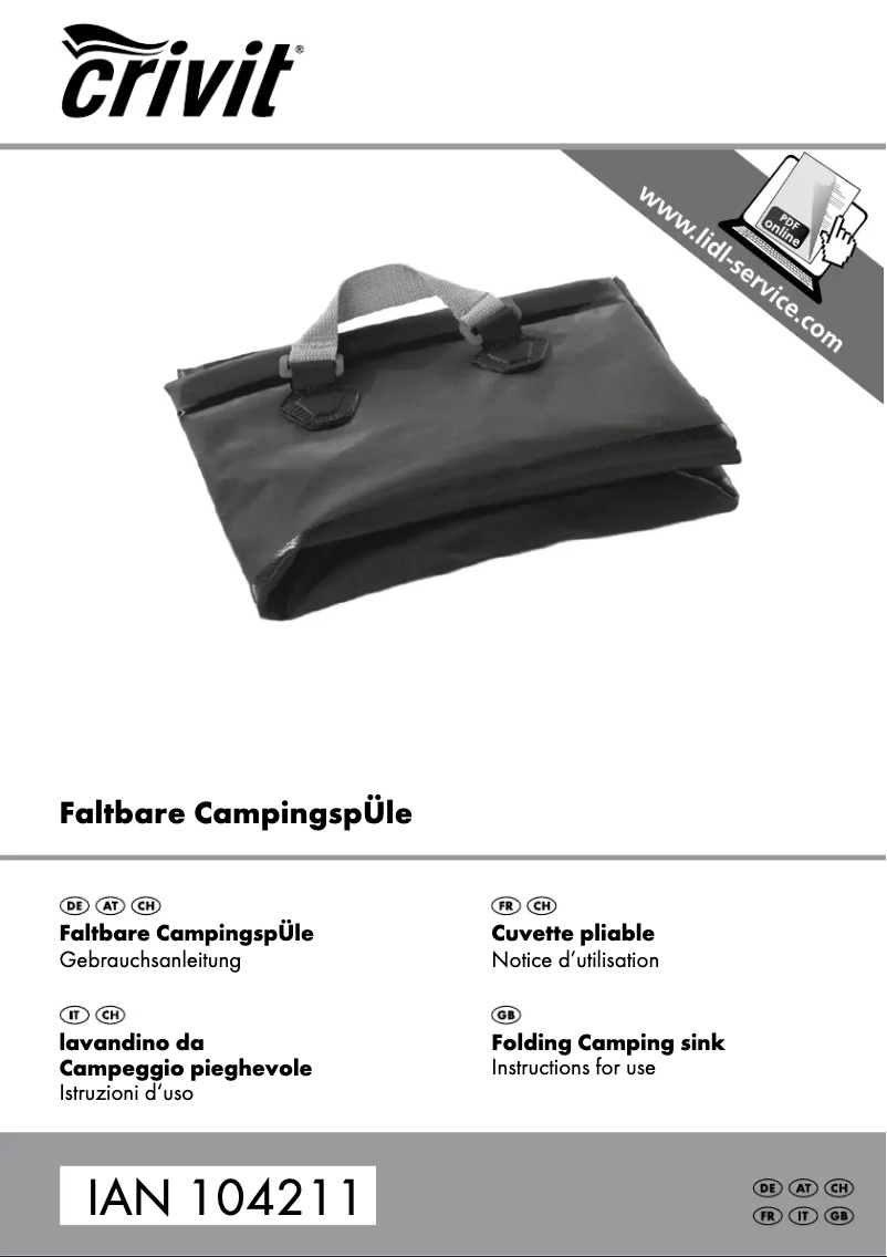 Page 1 de la notice Manuel utilisateur Crivit IAN 104211
