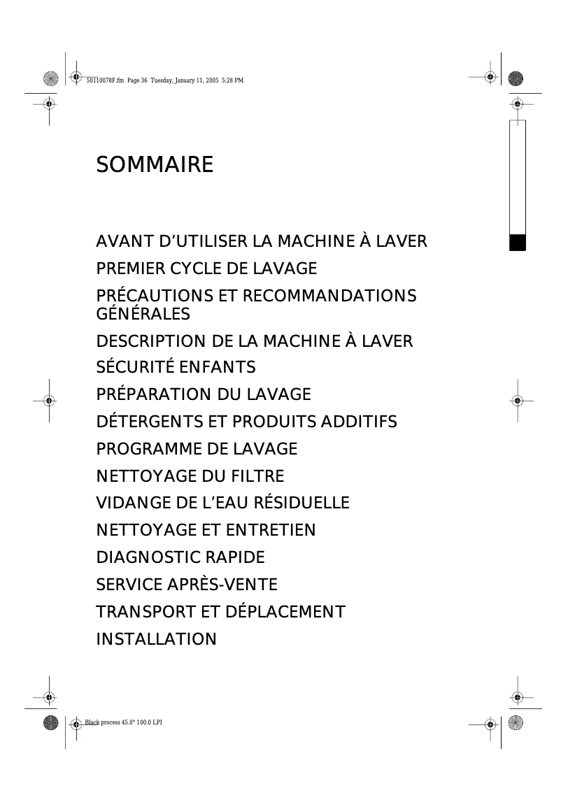 Page 1 de la notice Manuel utilisateur Ignis AWV 094