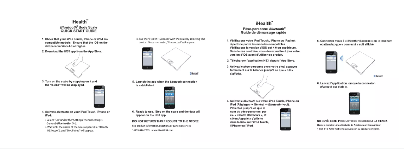 Page 1 de la notice Manuel utilisateur iHealth 102645