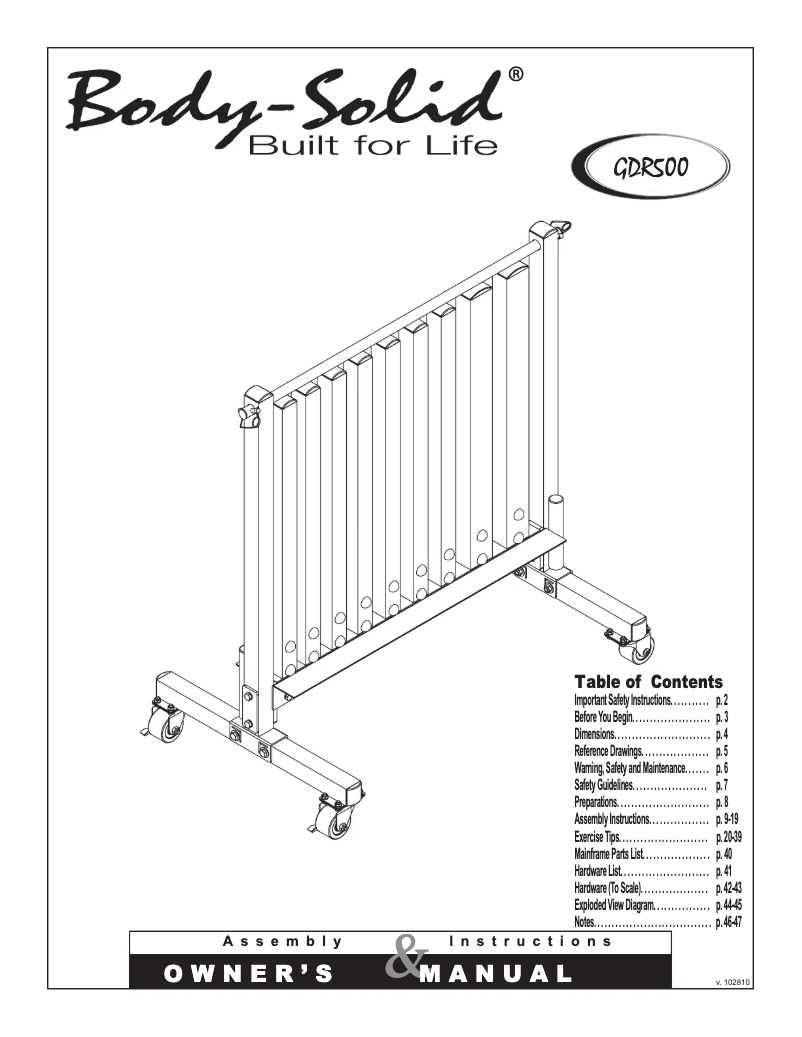 Image de la première page du manuel de l'appareil GDR500