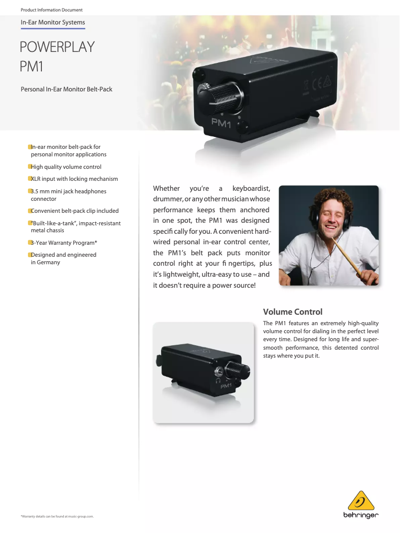 Image de la première page du manuel de l'appareil PM1