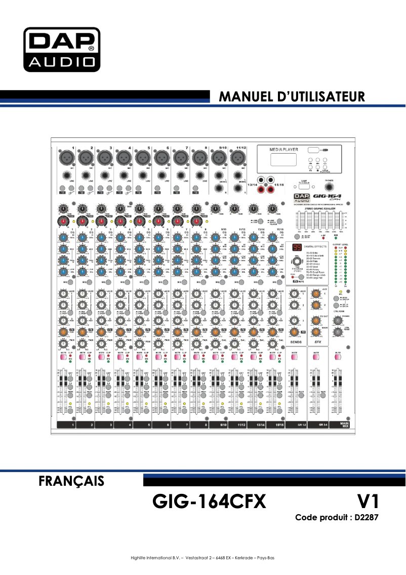 Image de la première page du manuel de l'appareil GIG-164CFX