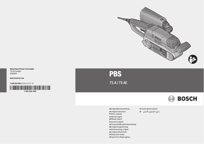 Image de la première page du manuel de l'appareil PBS 75 A