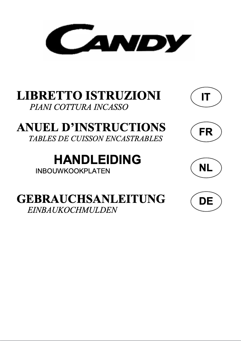 Page 1 de la notice Manuel utilisateur Candy PL 2100 X