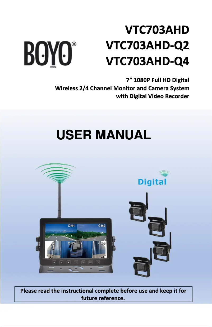 Image de la première page du manuel de l'appareil VTC703AHD-Q2
