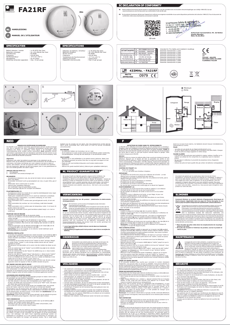 Page 1 de la notice Manuel utilisateur Flamingo FA21RF