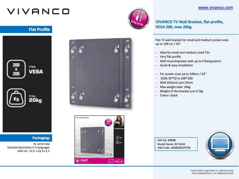 Page n°1 - Manuel utilisateur Vivanco BFI 6020