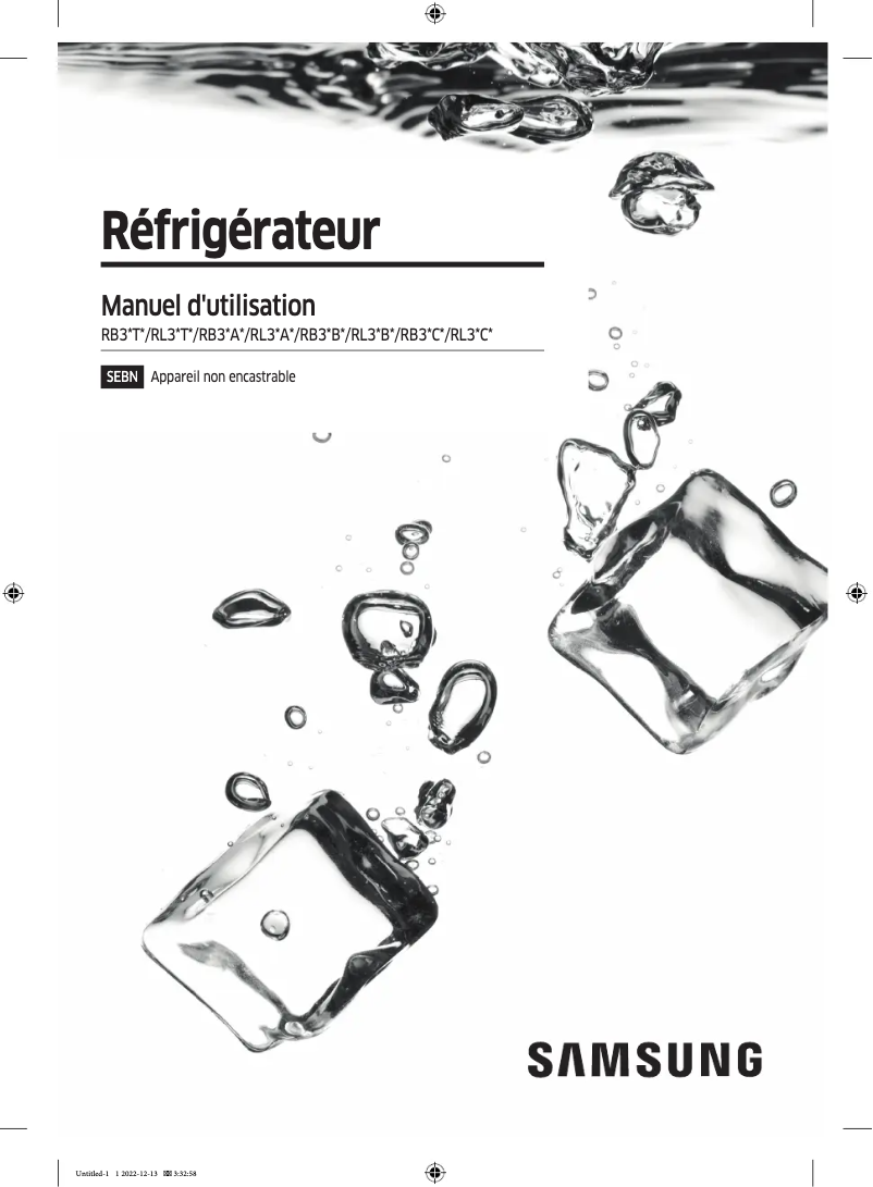 Page n°1 - Manuel utilisateur Samsung RL38T705CB1/EG