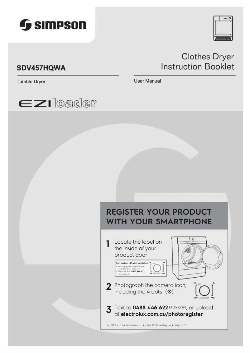 Page n°1 - Manuel utilisateur Simpson SDV457HQWA