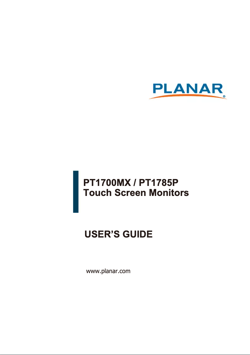 Page n°1 - Manuel utilisateur Planar PT1700MX