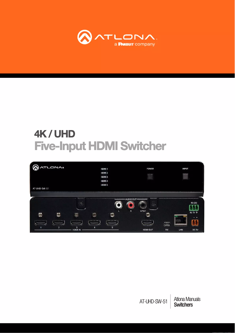 Image de la première page du manuel de l'appareil AT-UHD-SW-51