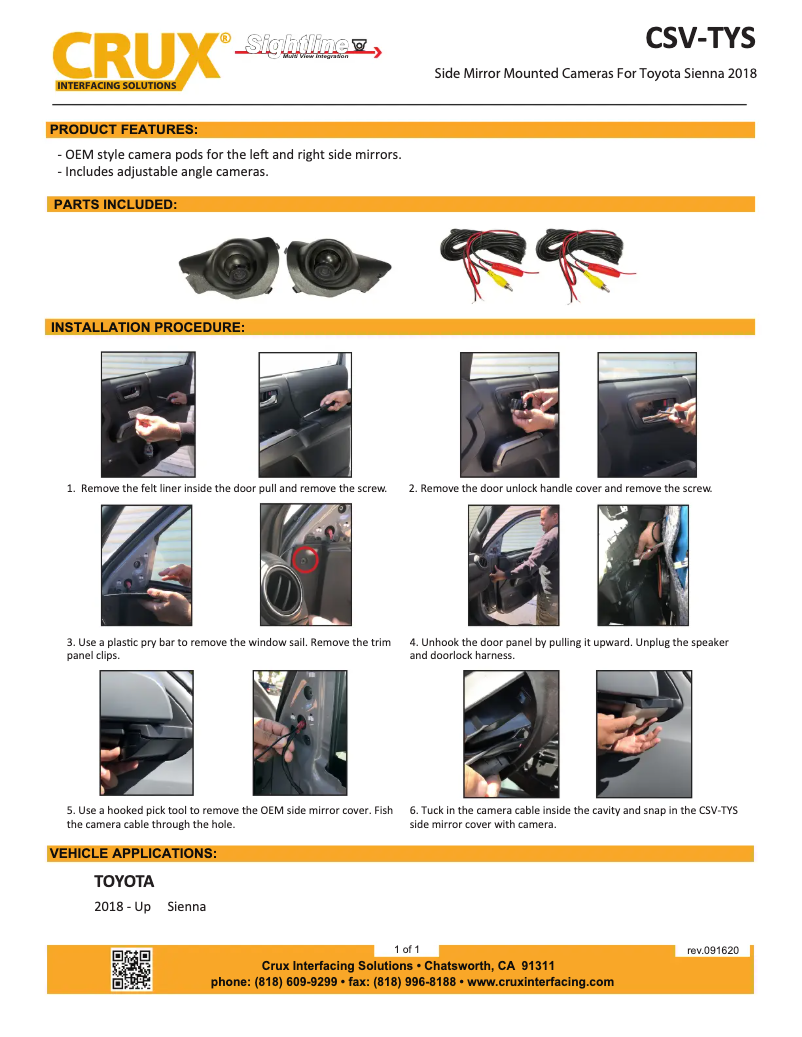 Page n°1 - Manuel utilisateur CRUX CSV-TYS