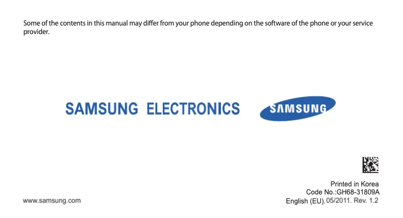 Page 1 de la notice Manuel utilisateur Samsung Chat 335 GT-S3350