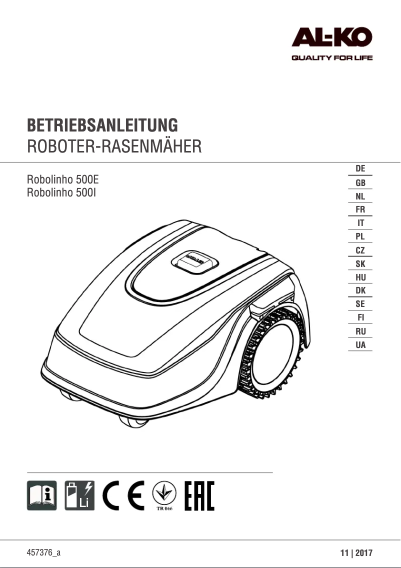 Página 1 del manual Manual de usuario AL-KO Robolinho 500I