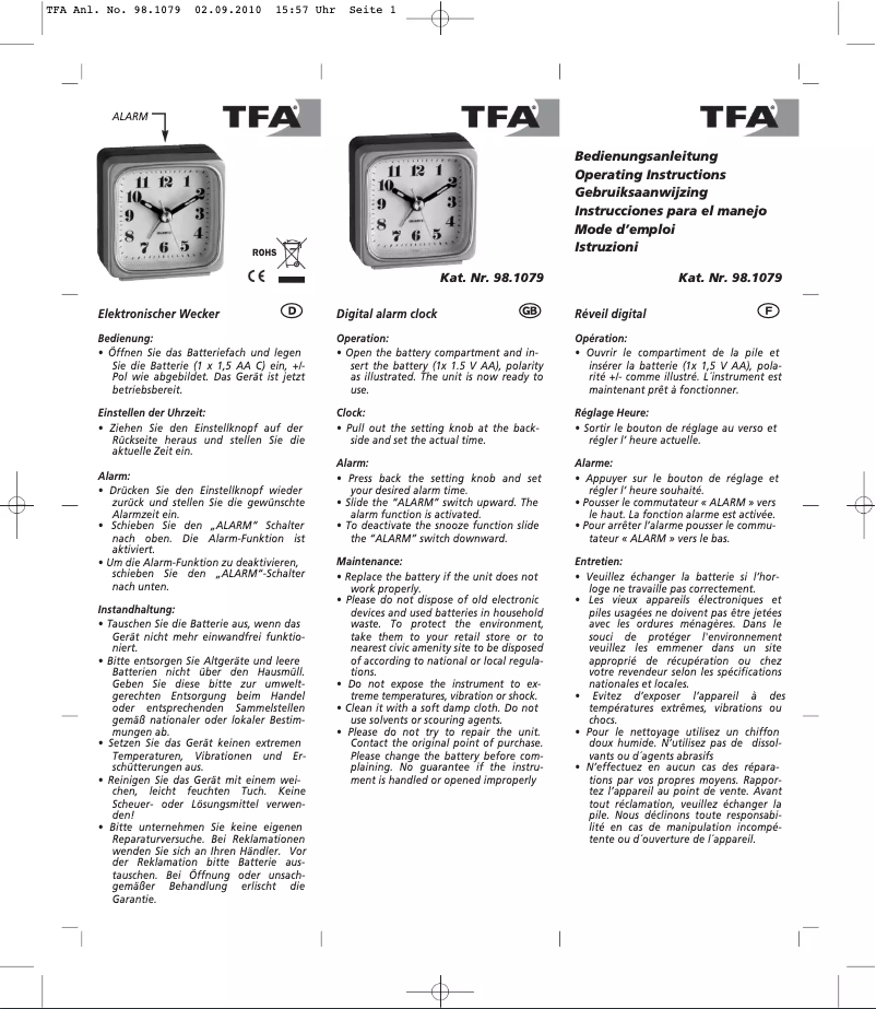 Página 1 del manual Manual de usuario TFA 98.1079