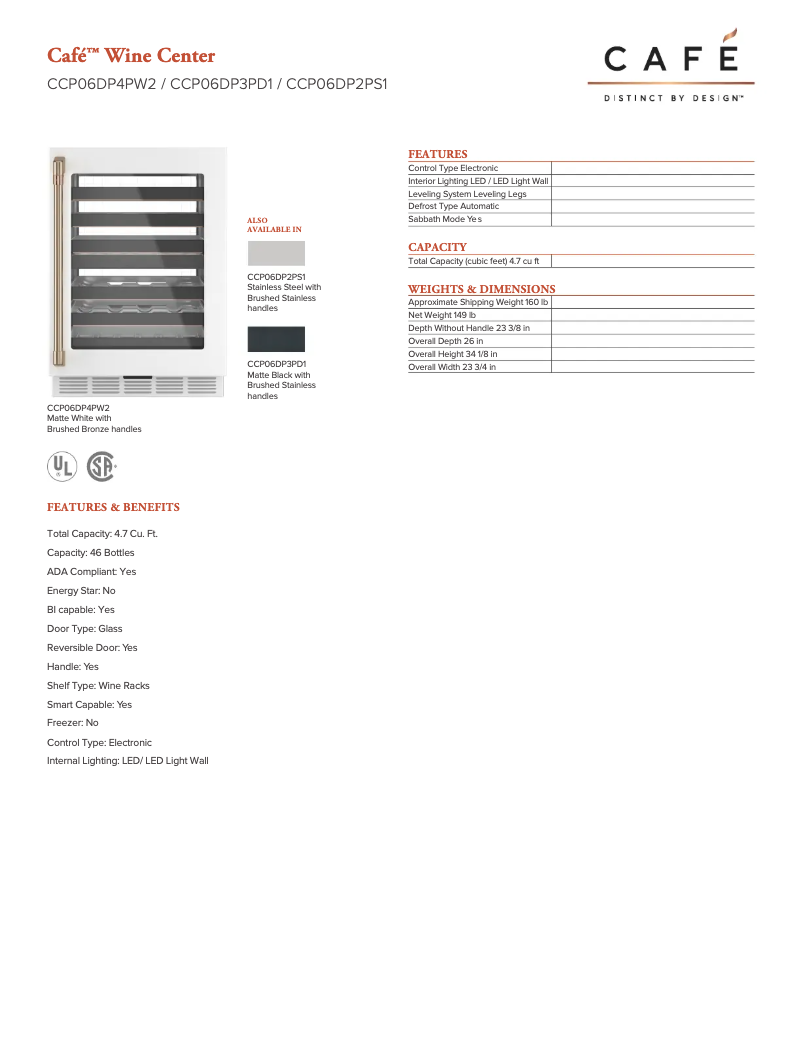 First page image of the manual for CCP06DP2PS1