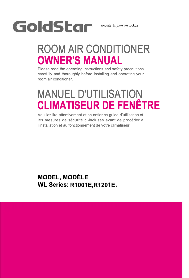 Image de la première page du manuel de l'appareil R1001E