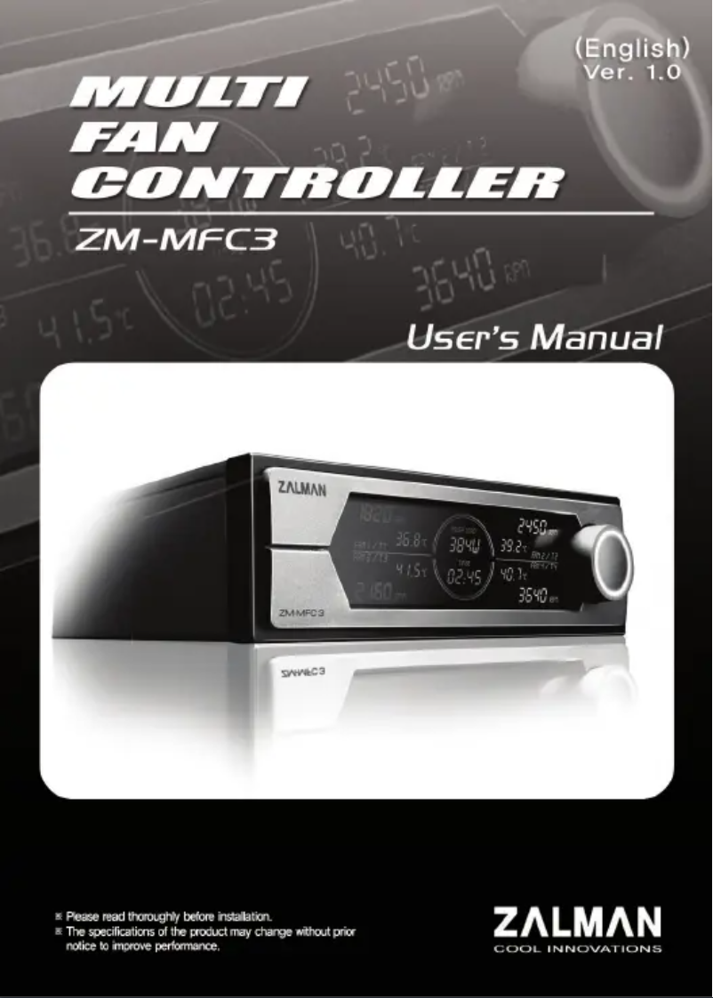 Page n°1 - Manuel utilisateur Zalman ZM-MFC3