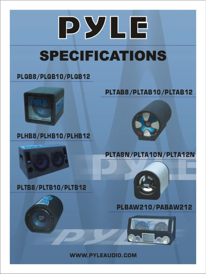 Page n°1 - Manuel utilisateur Pyle PLTB12