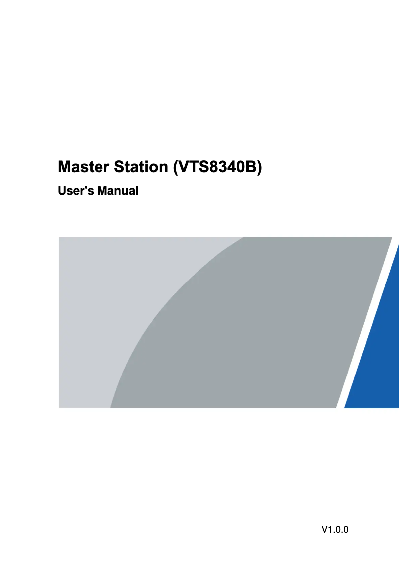 Page 1 de la notice Manuel utilisateur Dahua Technology VTS8340B-CG