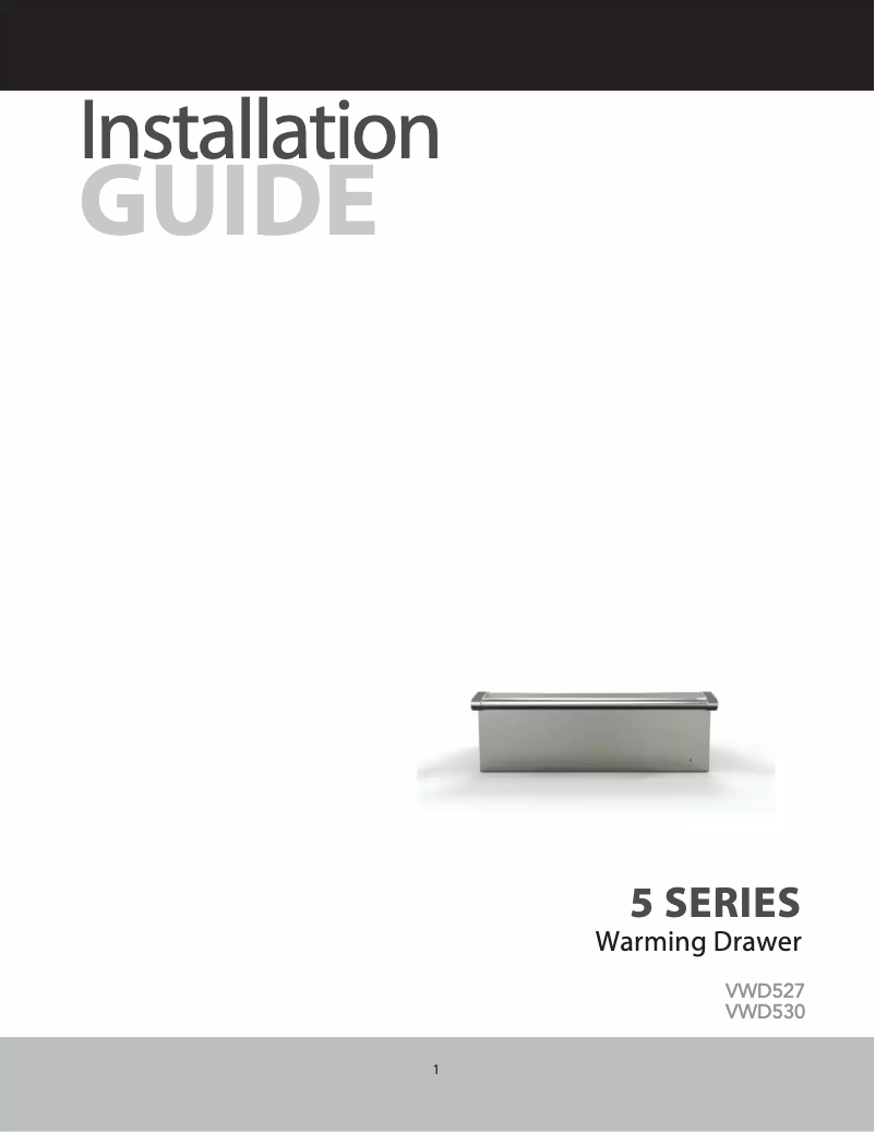 Page 1 of the manual Installation Guide Viking VWD530DG