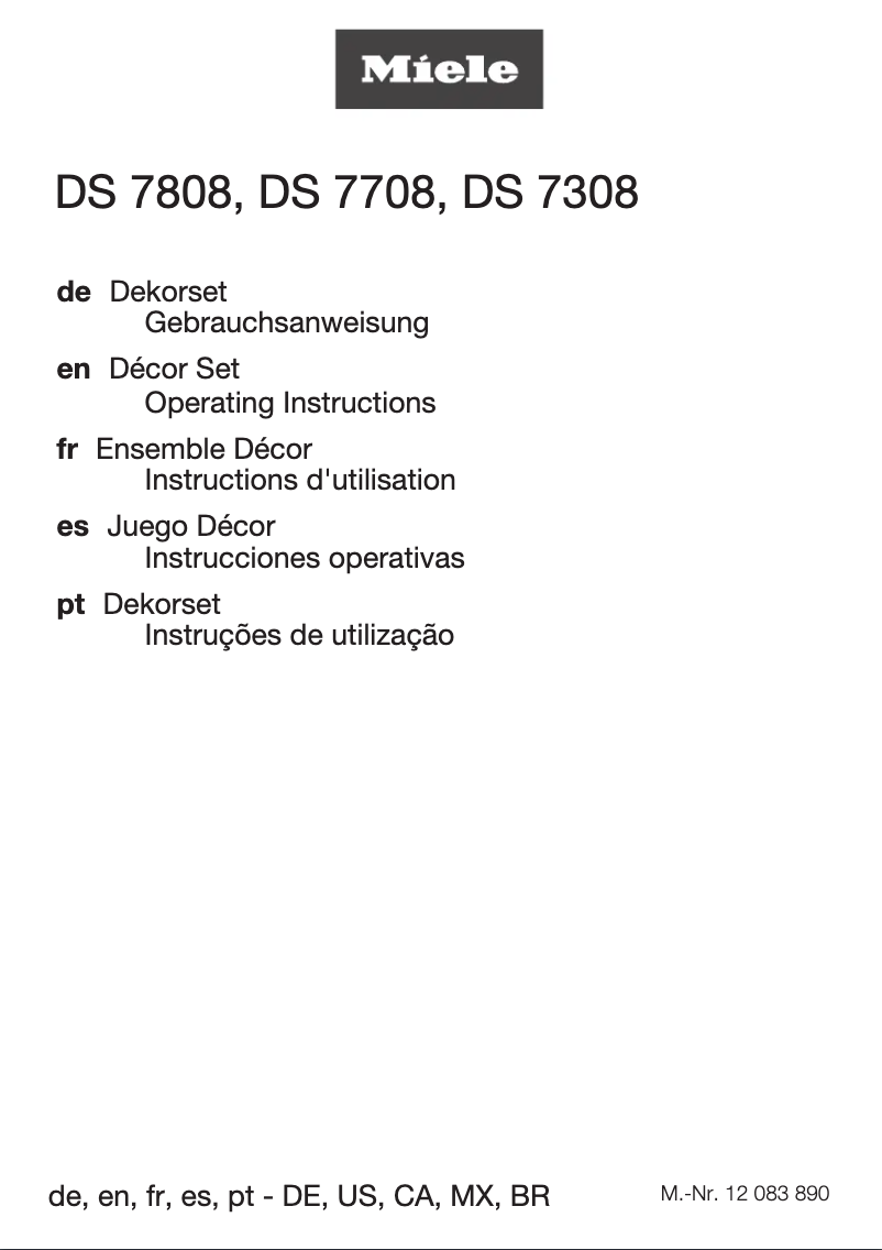 Image de la première page du manuel de l'appareil DS 7808