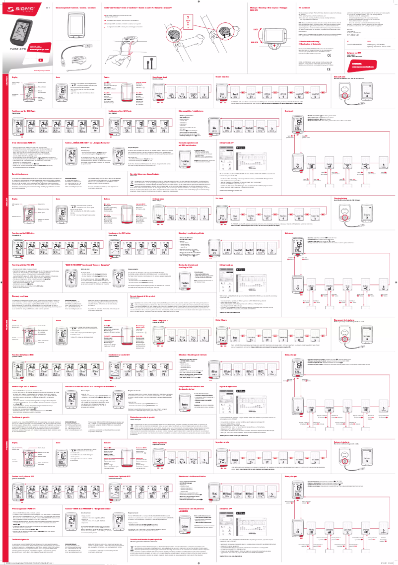 Page 1 de la notice Manuel utilisateur Sigma Pure GPS