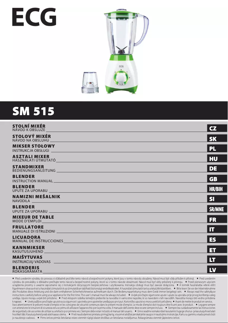 Page n°1 - Manuel utilisateur ECG SM 515