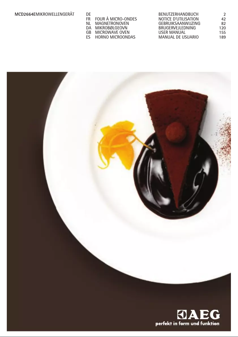 Page 1 de la notice Manuel utilisateur AEG MCD2664EM