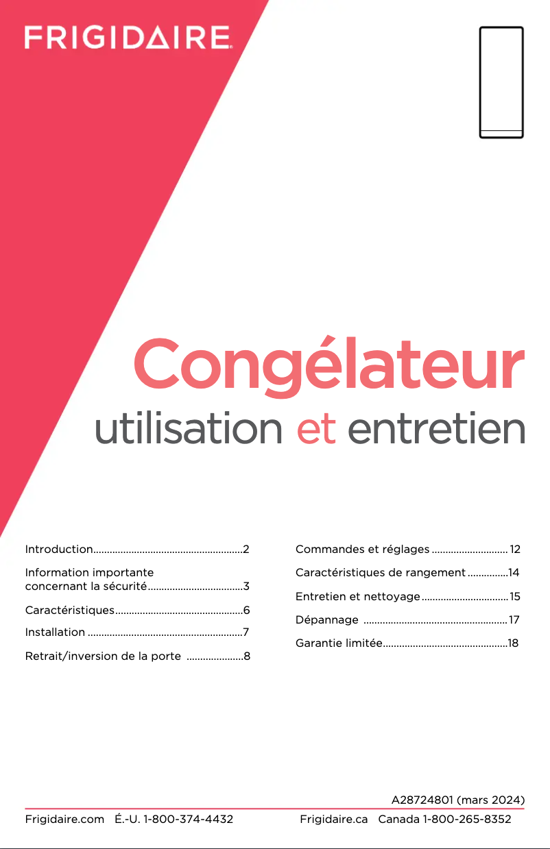 Image de la première page du manuel de l'appareil FRUF2020AN