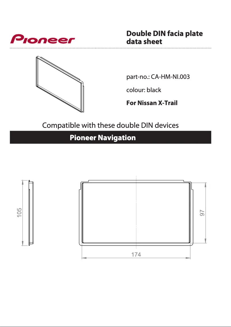 Page 1 de la notice Manuel utilisateur Pioneer CA-HM-NI.003