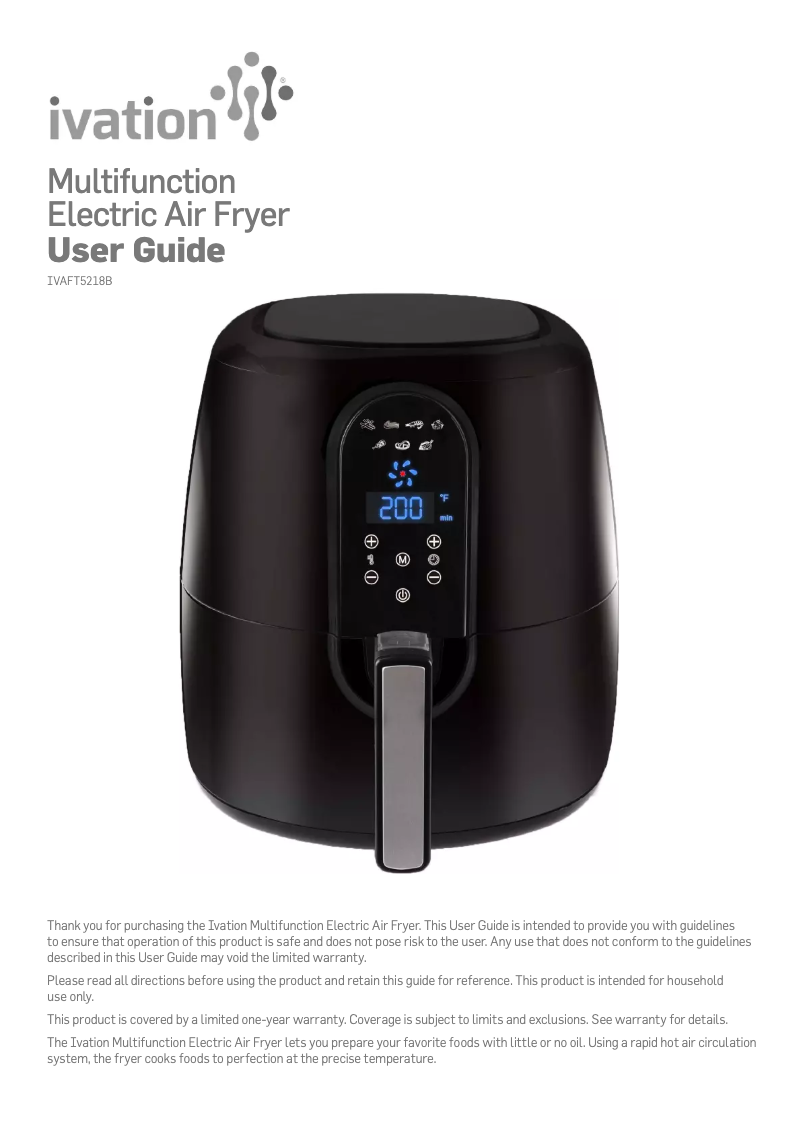 Page 1 de la notice Manuel utilisateur Ivation IVAFT5218B