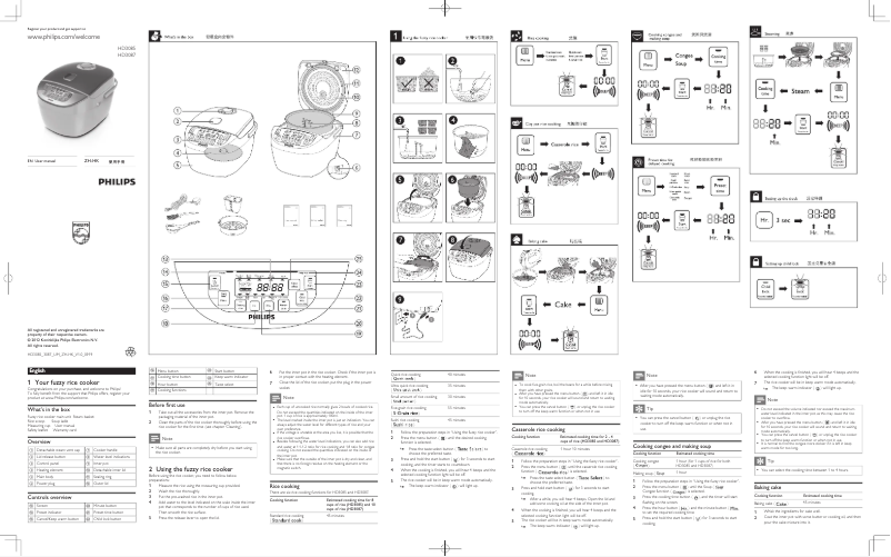 Image de la première page du manuel de l'appareil Avance Collection HD3085