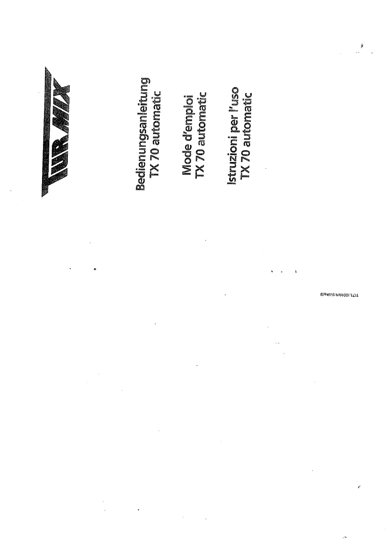 Page n°1 - Manuel utilisateur Turmix TX 70