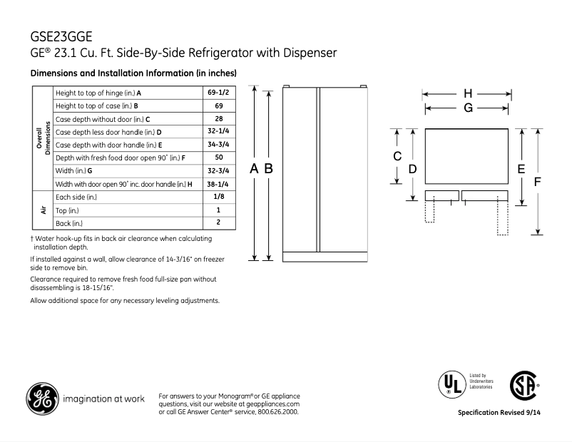 Image de la première page du manuel de l'appareil GSE23GGEBB