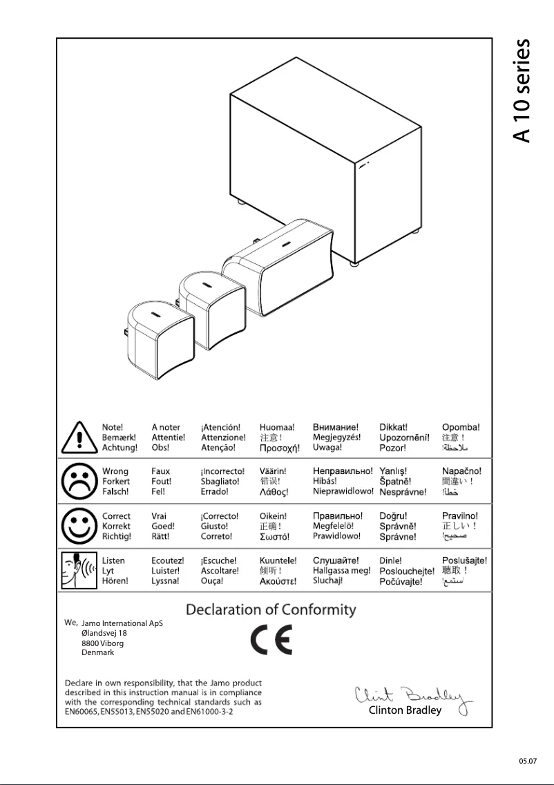 Page 1 de la notice Manuel utilisateur Jamo A 102 HCS 5
