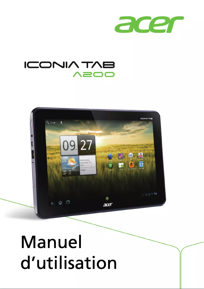 Page n°1 - Manuel utilisateur Acer Iconia Tab A200