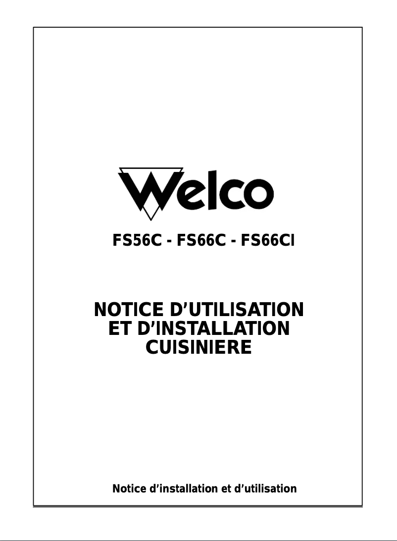 Page 1 de la notice Manuel utilisateur Welco FS56C