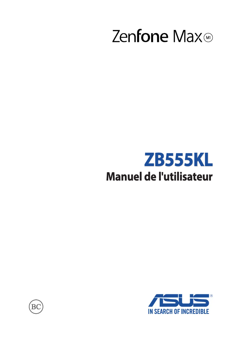Page 1 de la notice Manuel utilisateur Asus ZenFone Max M1