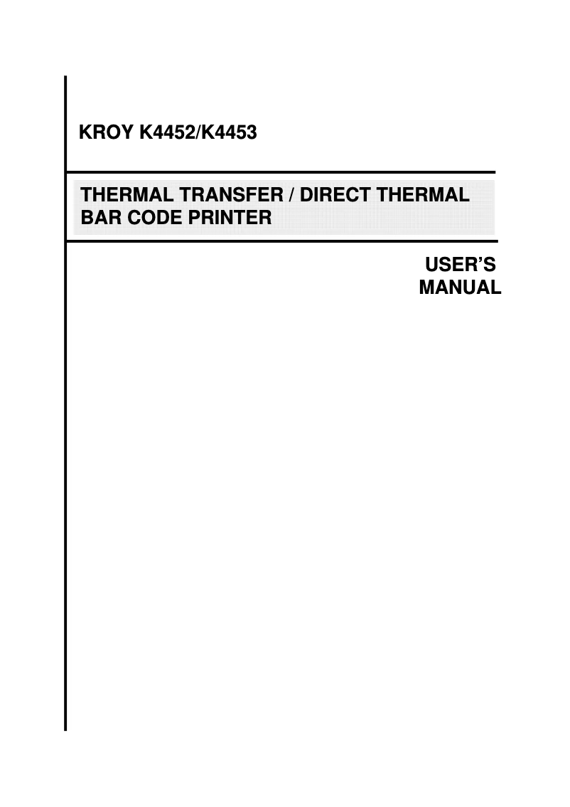 Image de la première page du manuel de l'appareil K4452