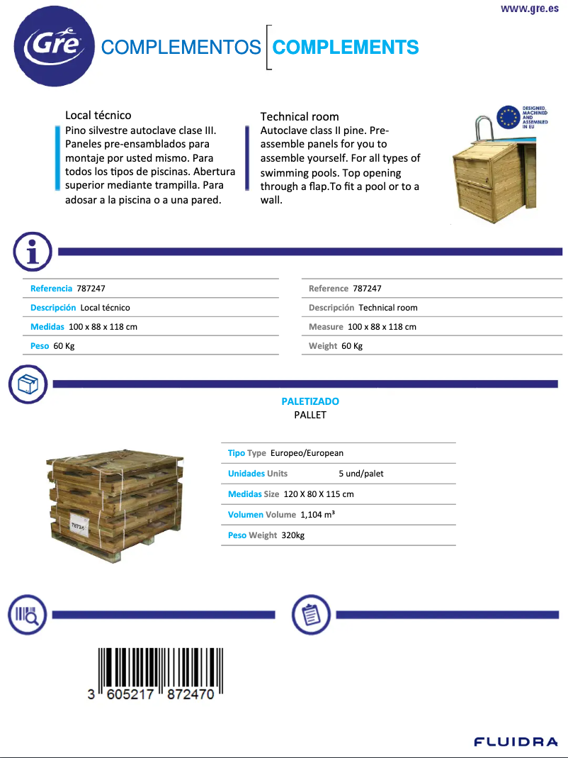 Page 1 de la notice Manuel utilisateur Gre 787247