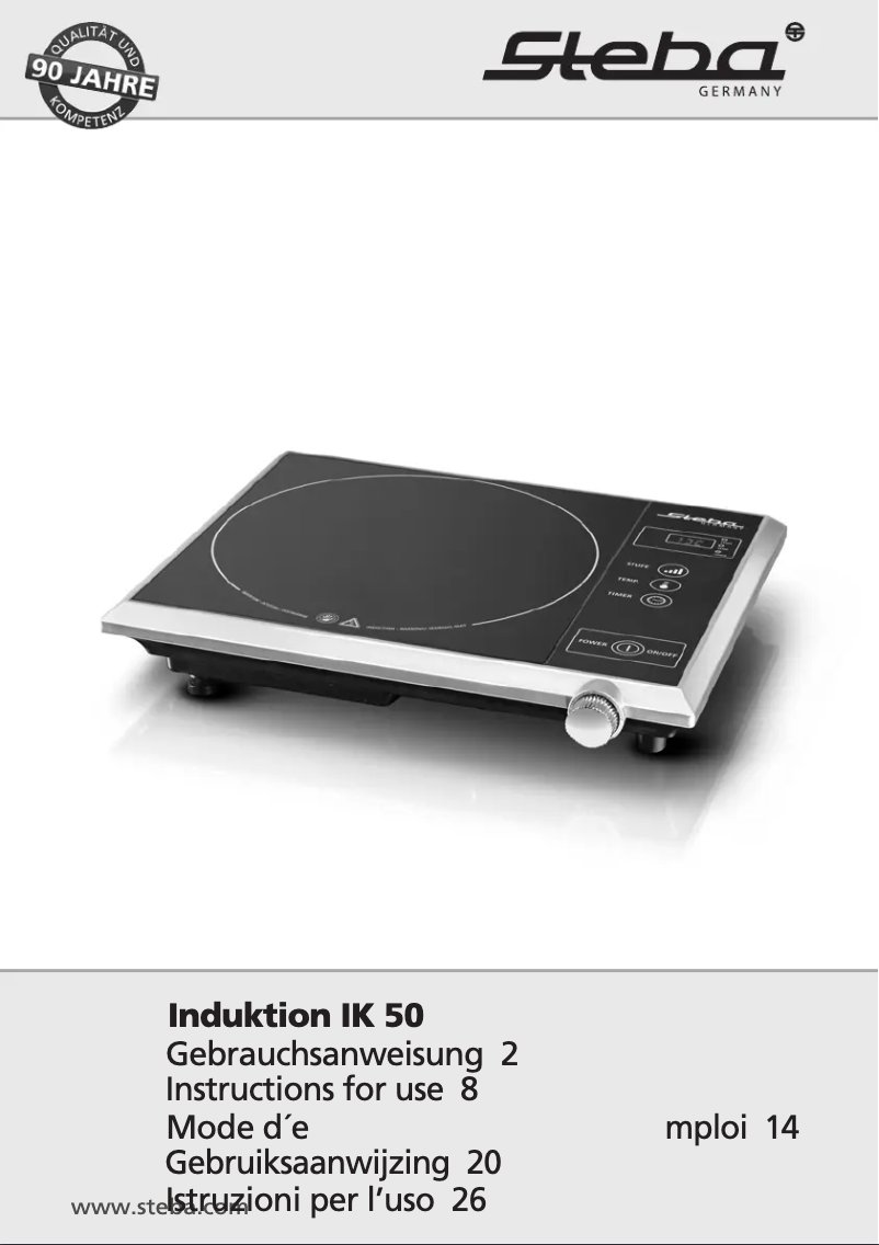Page 1 de la notice Manuel utilisateur Steba IK 50