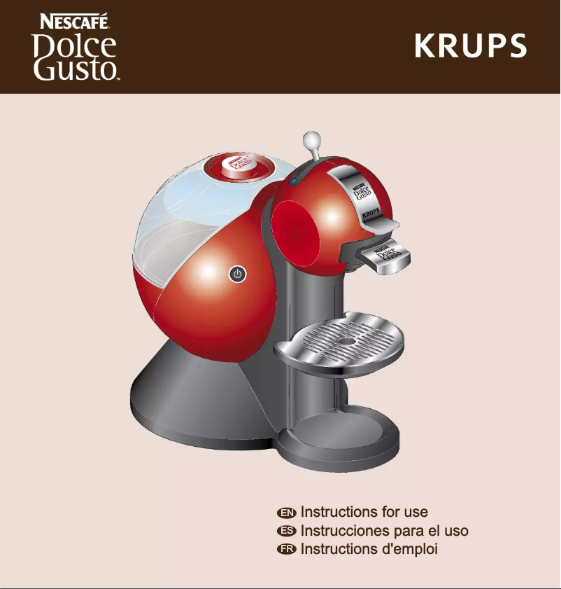 Page 1 of the manual User Manual Krups Nescafé Dolce Gusto Melody 2
