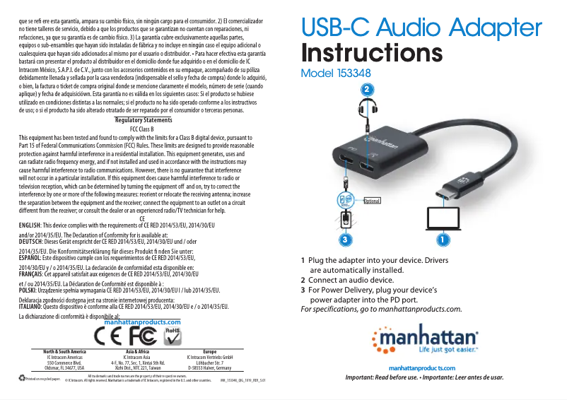 Image de la première page du manuel de l'appareil 153348