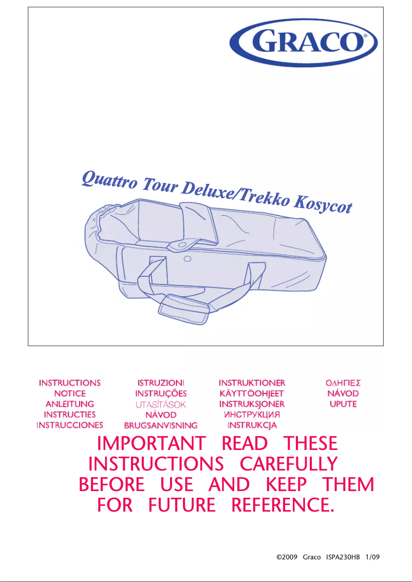Page 1 de la notice Manuel utilisateur Graco Quattro Tour Deluxe